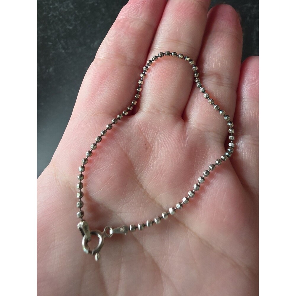 Italian 925 Sterling Silver Chain Bracelet Vintage READ Description